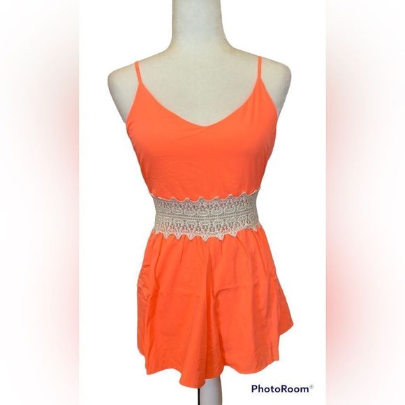 Live 4 Truth Dresses & Skirts - Live 4 Truth Orange Spaghetti Strap Short Jumpsuit Women's Size M BWT